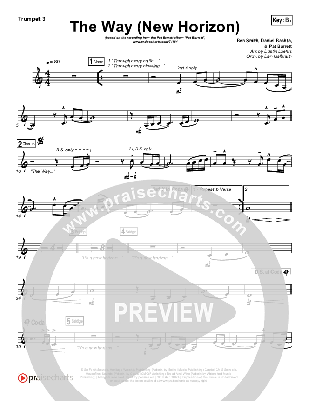 The Way (New Horizon) Trumpet 3 (Pat Barrett)