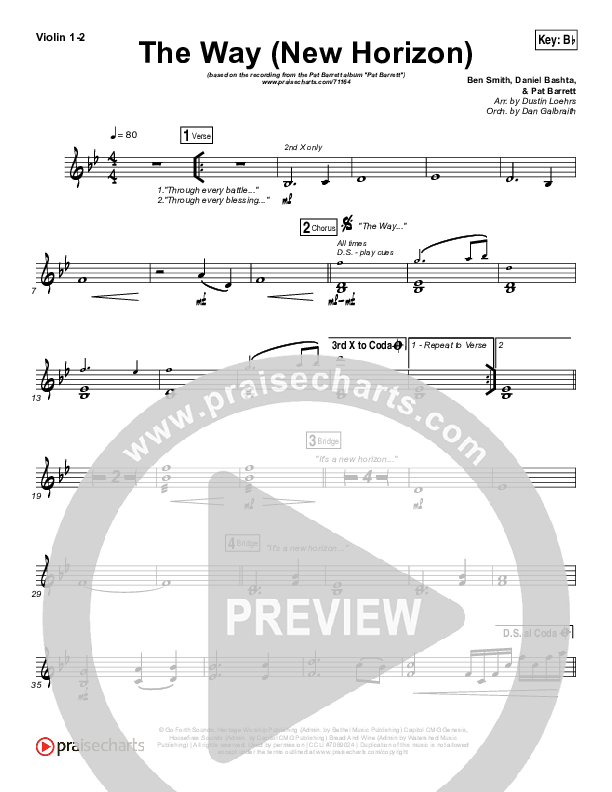 The Way (New Horizon) Violin 1/2 (Pat Barrett)