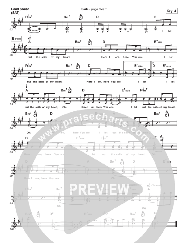 Sails Lead Sheet (SAT) (Pat Barrett)