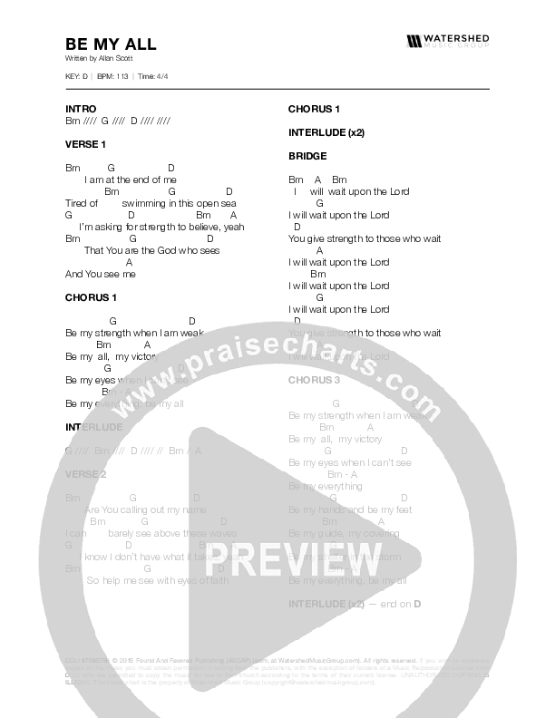 Be My All Chords & Lyrics (Allan Scott)