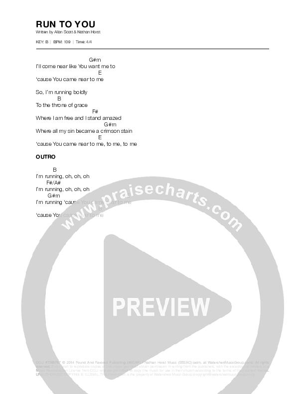 Run To You Chords & Lyrics (Allan Scott)