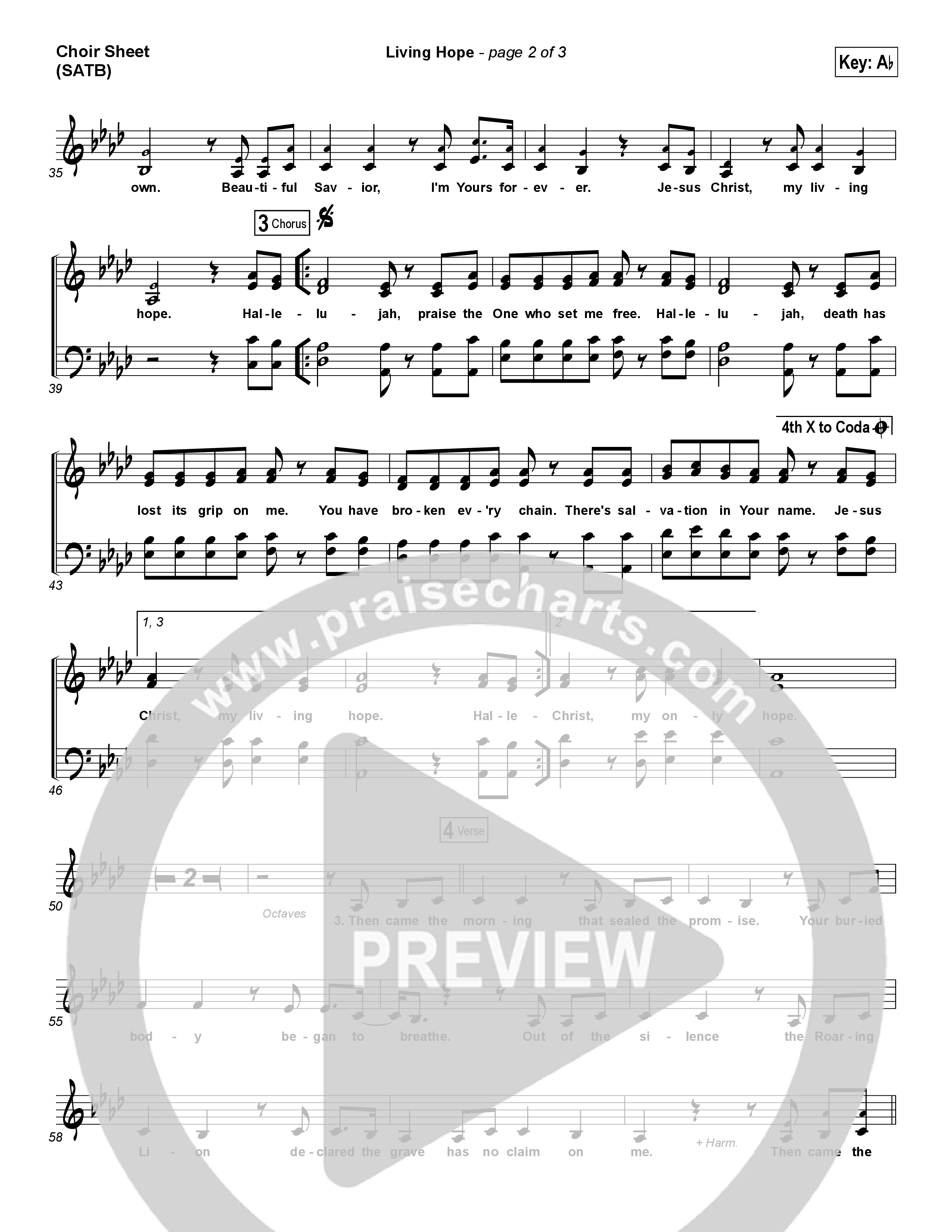 Living Hope Choir Sheet (SATB) (Cross Point Music / Cheryl Stark)