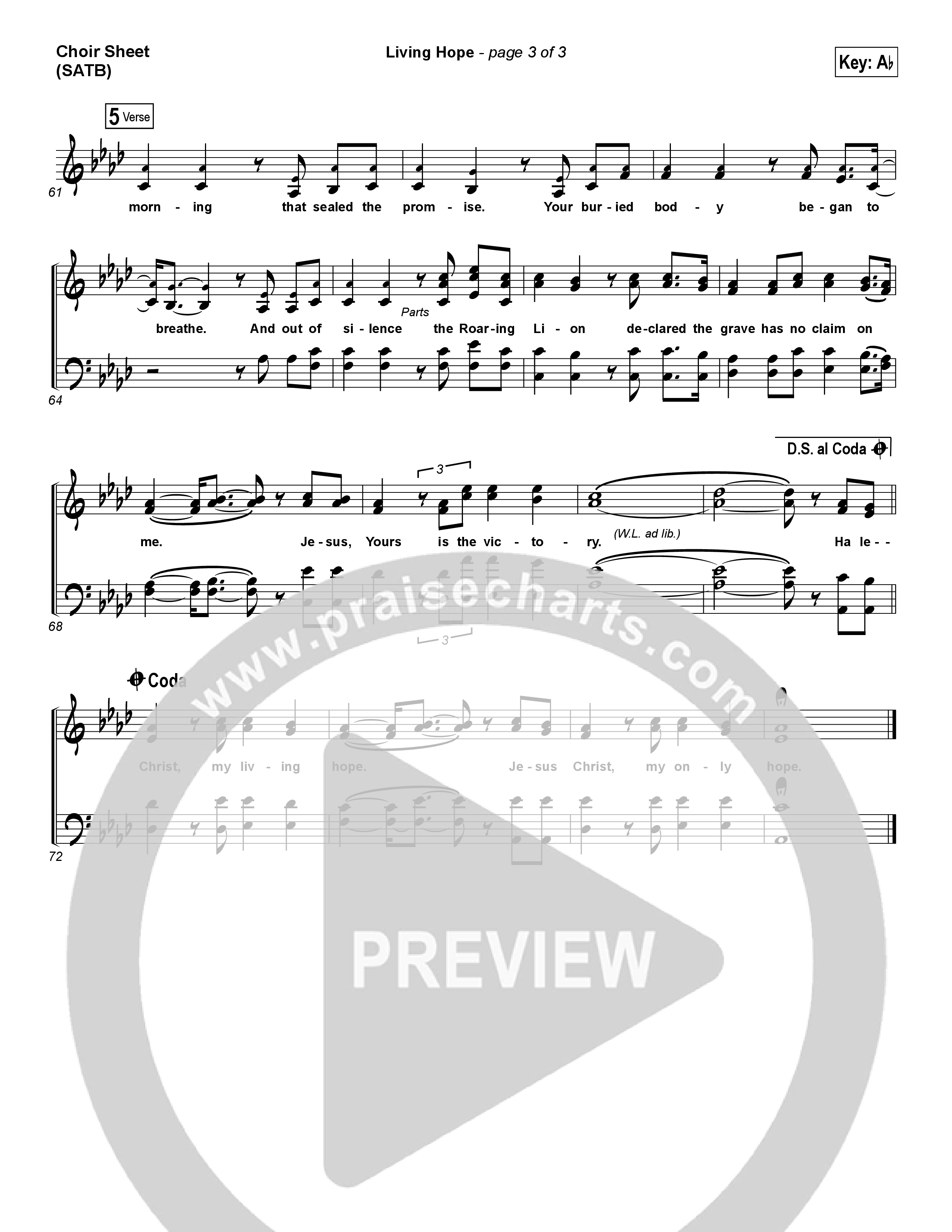 Living Hope Choir Sheet (SATB) (Cross Point Music / Cheryl Stark)