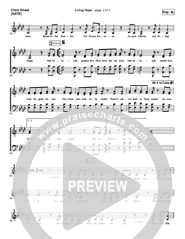 Living Hope Choir Sheet (SATB) (Cross Point Music / Cheryl Stark)