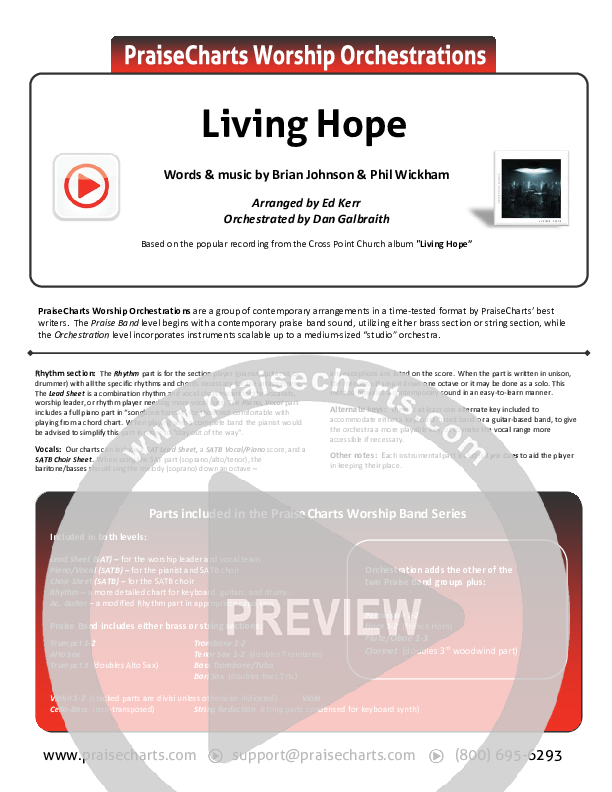 Living Hope Cover Sheet (Cross Point Music / Cheryl Stark)