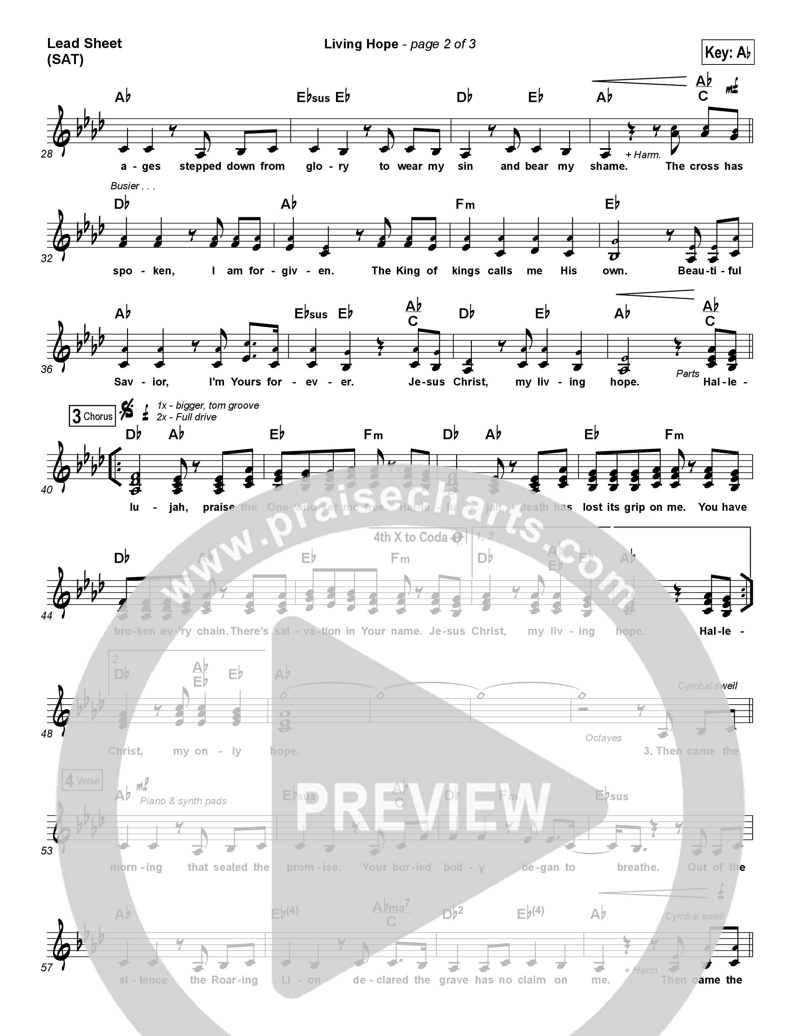 Living Hope Lead Sheet (SAT) (Cross Point Music / Cheryl Stark)