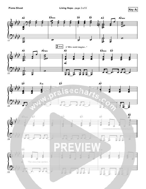 Living Hope Piano Sheet (Cross Point Music / Cheryl Stark)