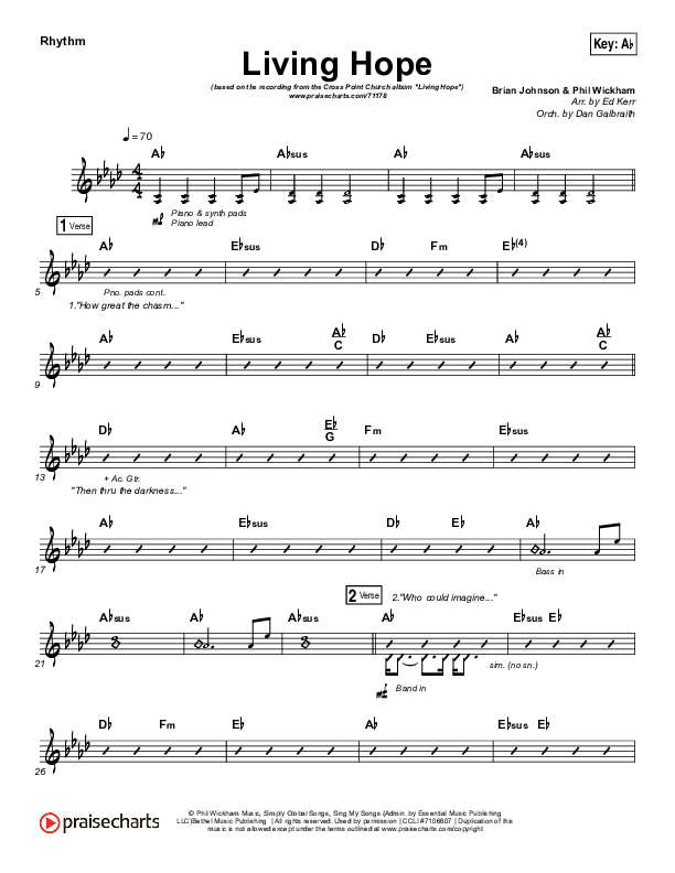 Living Hope Rhythm Chart (Cross Point Music / Cheryl Stark)