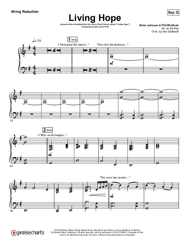 Living Hope String Reduction (Cross Point Music / Cheryl Stark)