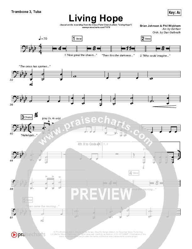 Living Hope Trombone 3/Tuba (Cross Point Music / Cheryl Stark)