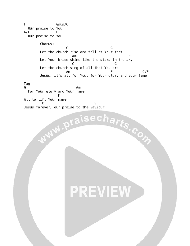 For Your Glory (Let The Church Rise) Chords & Lyrics (ICF Worship)
