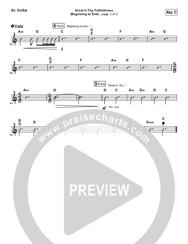 Great Is Thy Faithfulness (Beginning To End) Acoustic Guitar (One Sonic Society / Michael Weaver)