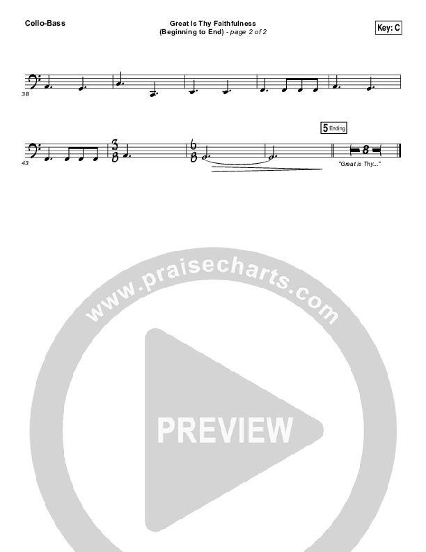 Great Is Thy Faithfulness (Beginning To End) Cello/Bass (One Sonic Society / Michael Weaver)