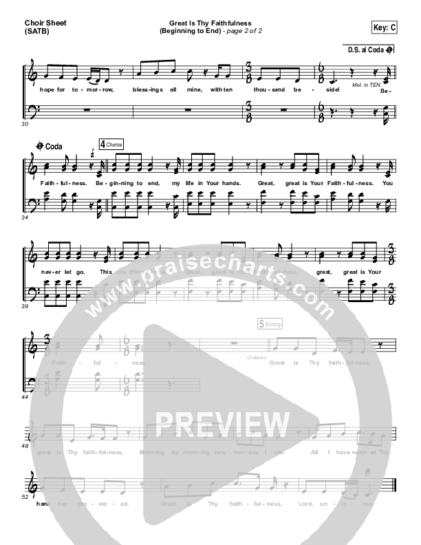 Great Is Thy Faithfulness (Beginning To End) Choir Vocals (SATB) (One Sonic Society / Michael Weaver)