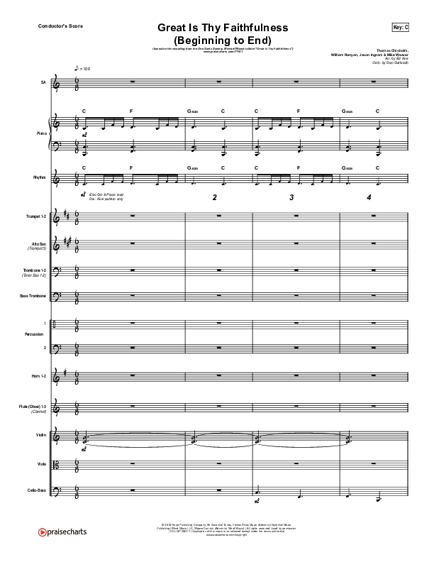Great Is Thy Faithfulness (Beginning To End) Conductor's Score (One Sonic Society / Michael Weaver)