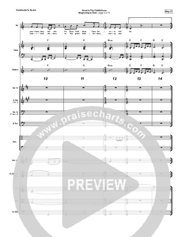 Great Is Thy Faithfulness (Beginning To End) Conductor's Score (One Sonic Society / Michael Weaver)