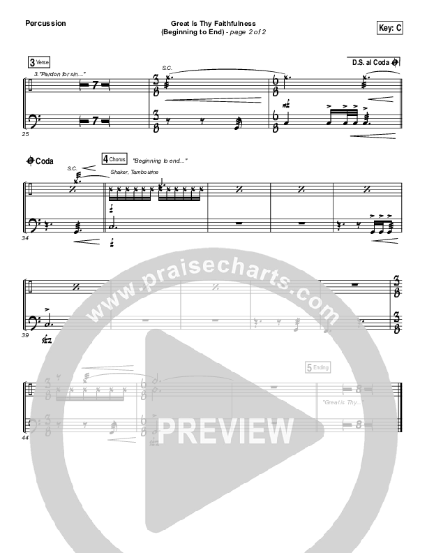 Great Is Thy Faithfulness (Beginning To End) Percussion (One Sonic Society / Michael Weaver)