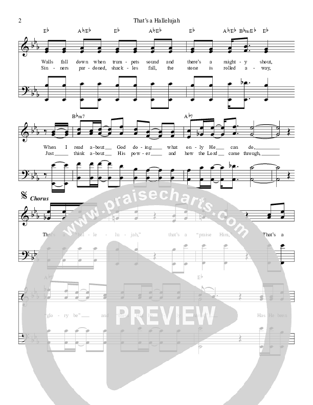 That’s A Hallelujah Lead Sheet (Daywind Music)