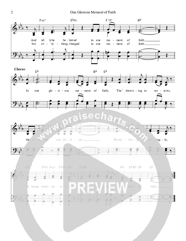 One Glorious Moment of Faith Lead Sheet (Daywind Music)