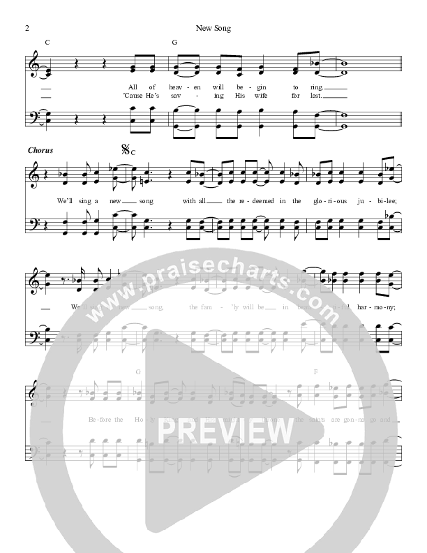 New Song Lead Sheet (Daywind Music)