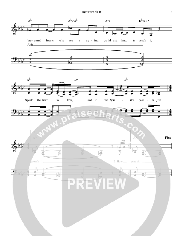 Just Preach It Lead Sheet (SAT) (Daywind Music)