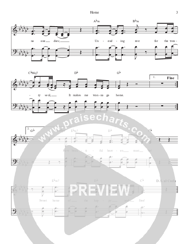 Home Lead Sheet (Daywind Music)