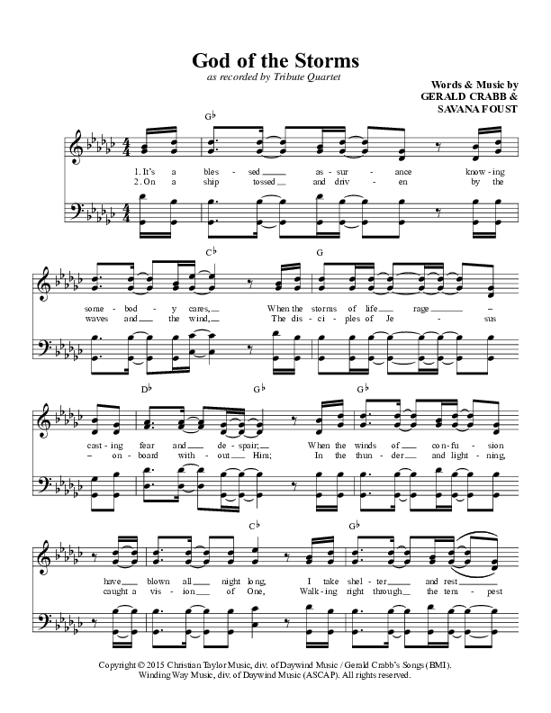 God Of The Storms Lead Sheet (Daywind Music)