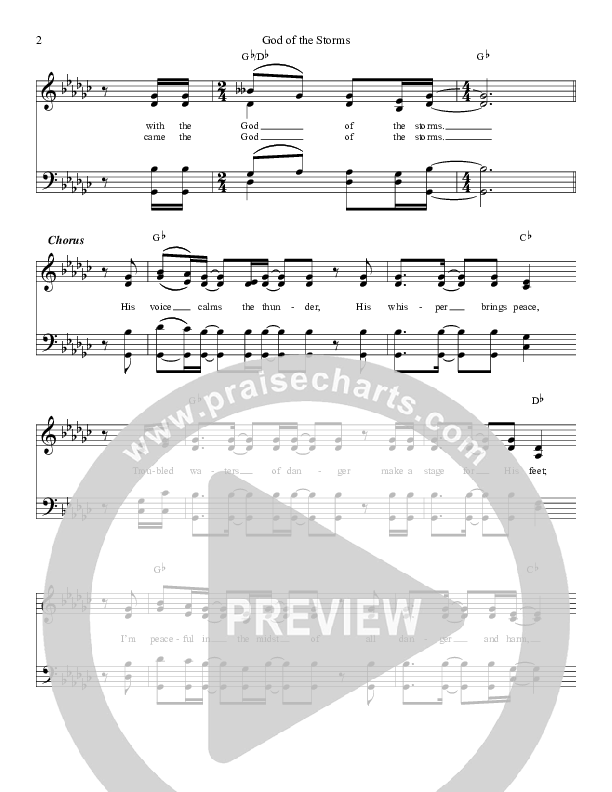 God Of The Storms Lead Sheet (Daywind Music)