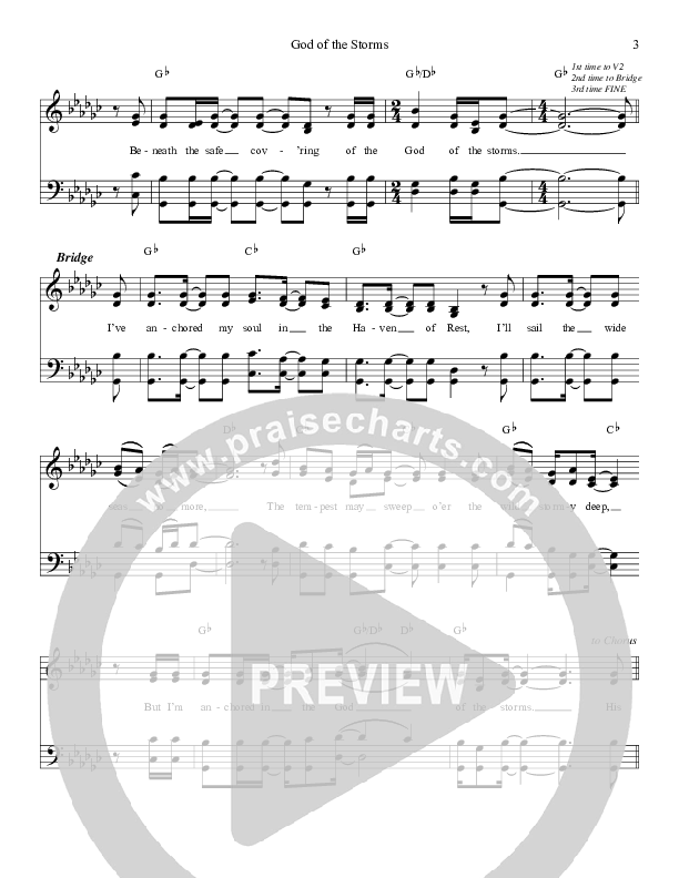God Of The Storms Lead Sheet (SAT) (Daywind Music)