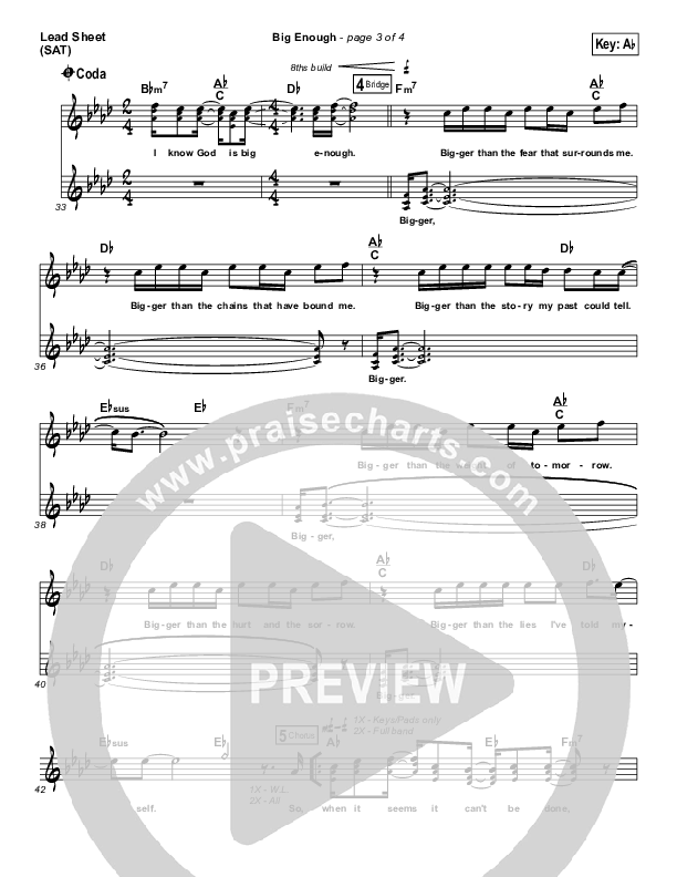 Big Enough Lead Sheet (Daywind Music)