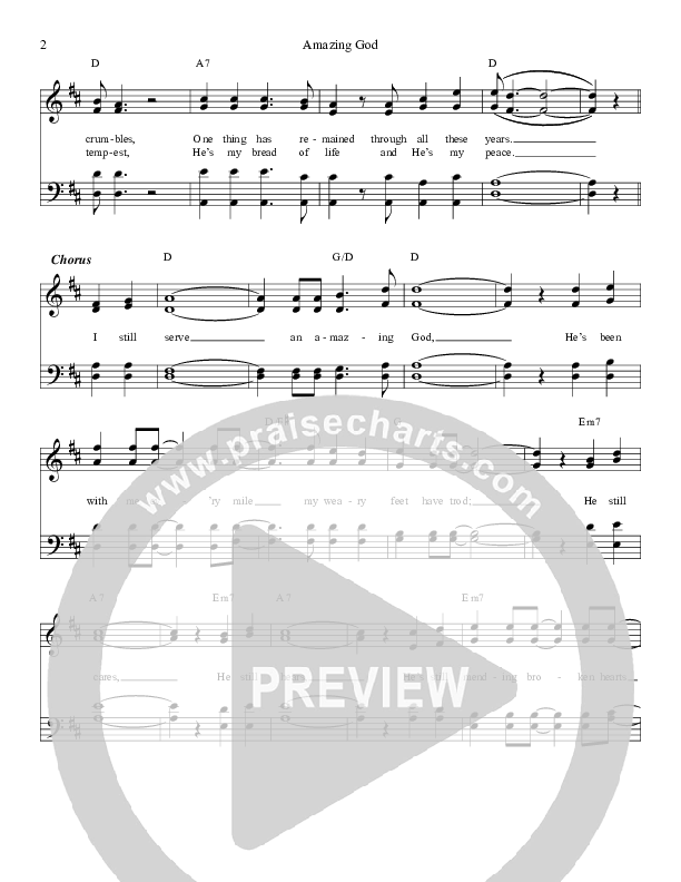 Amazing God Lead Sheet (Daywind Music)