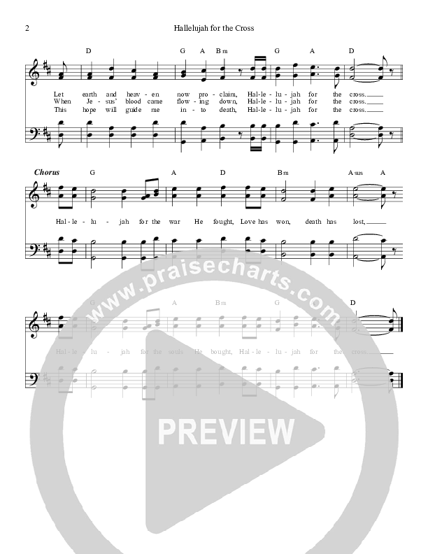 Hallelujah For The Cross Lead Sheet (Daywind Music)