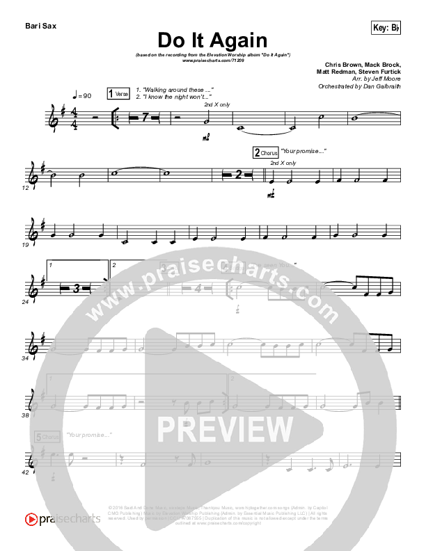 Do It Again (Radio) Bari Sax (Elevation Worship)