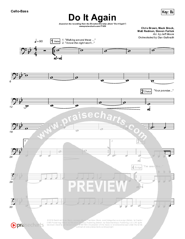 Do It Again (Radio) Cello/Bass (Elevation Worship)