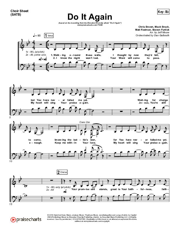 Do It Again (Radio) Choir Sheet (SATB) (Elevation Worship)