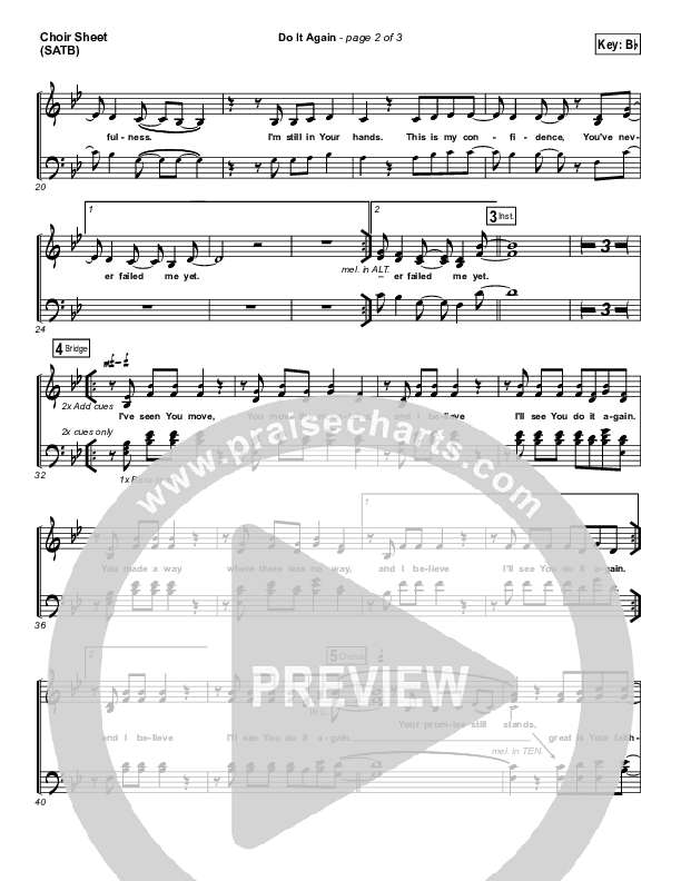 Do It Again (Radio) Choir Sheet (SATB) (Elevation Worship)