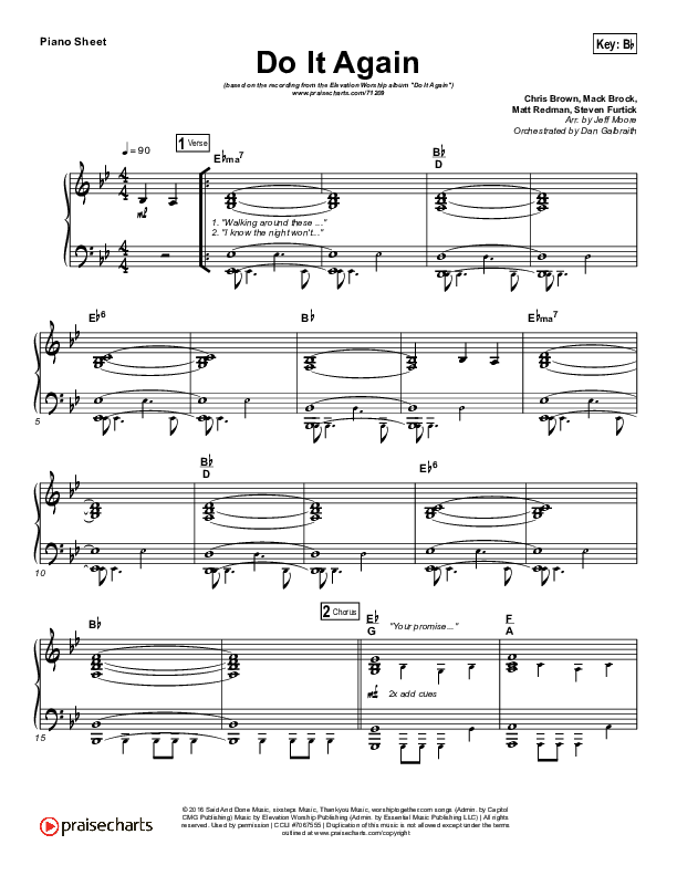Do It Again (Radio) Piano Sheet (Elevation Worship)