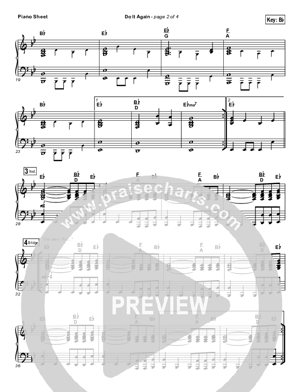 Do It Again (Radio) Piano Sheet (Elevation Worship)