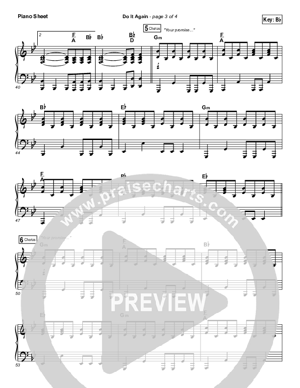 Do It Again (Radio) Piano Sheet (Elevation Worship)