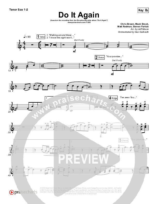 Do It Again (Radio) Tenor Sax 1/2 (Elevation Worship)