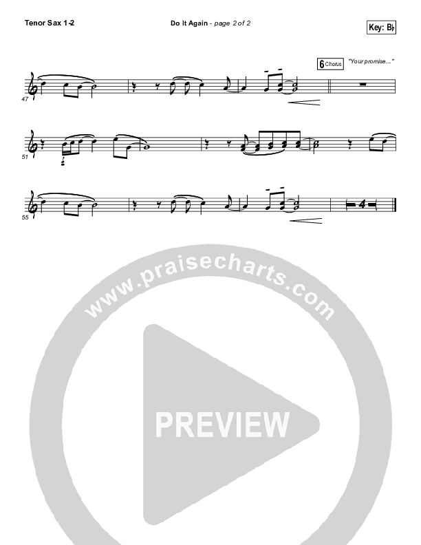 Do It Again (Radio) Tenor Sax 1/2 (Elevation Worship)