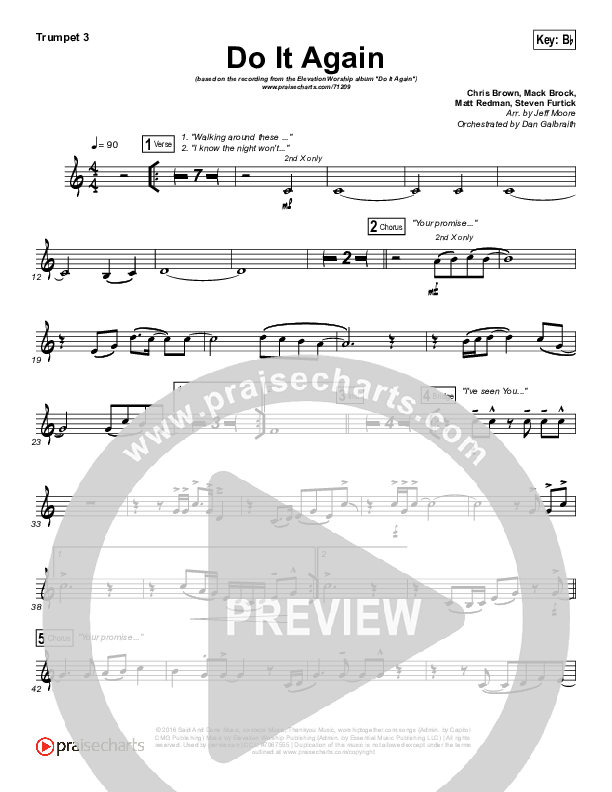 Do It Again (Radio) Trumpet 3 (Elevation Worship)