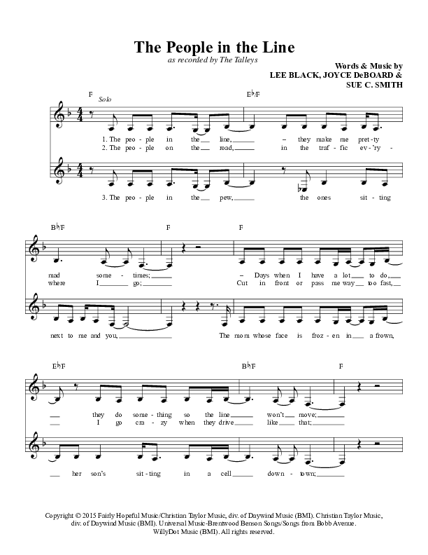The People In The Line Lead Sheet (Daywind Music)