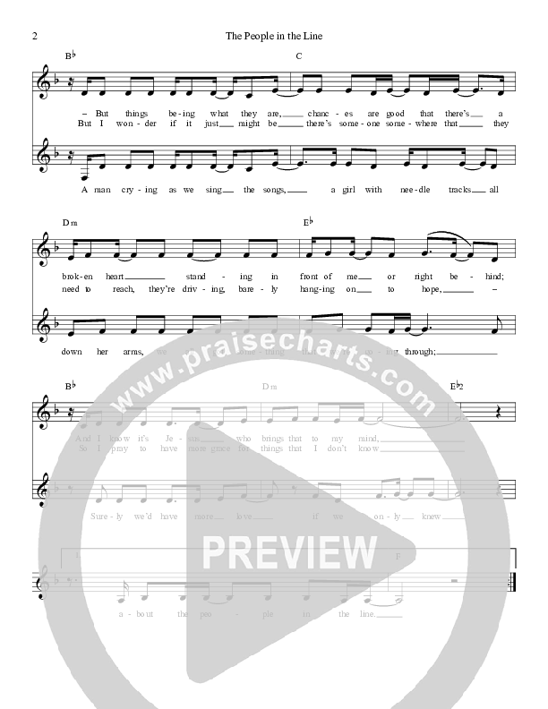 The People In The Line Lead Sheet (Daywind Music)