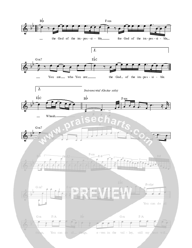 God Of The Impossible Lead Sheet (Lincoln Brewster)