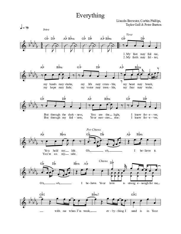 Everything Lead Sheet (Lincoln Brewster)
