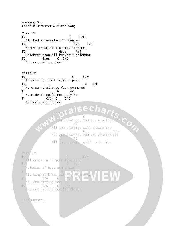 Everywhere I Go Chords PDF (Lincoln Brewster) - PraiseCharts