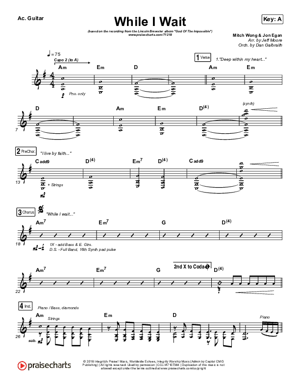 While I Wait Acoustic Guitar (Lincoln Brewster)