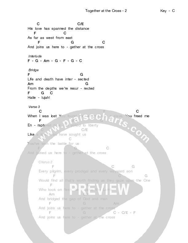 Together At The Cross Chords & Lyrics (The Church Will Sing)