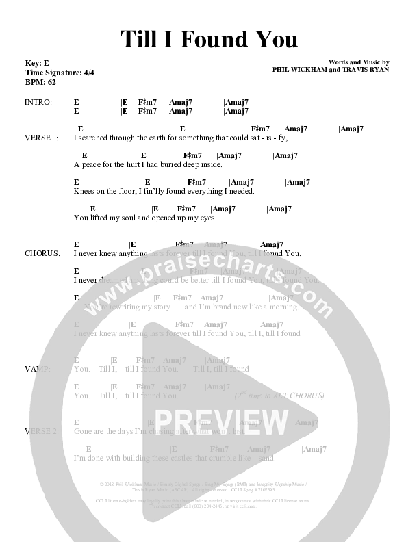Till I Found You Chords & Lyrics (Phil Wickham)